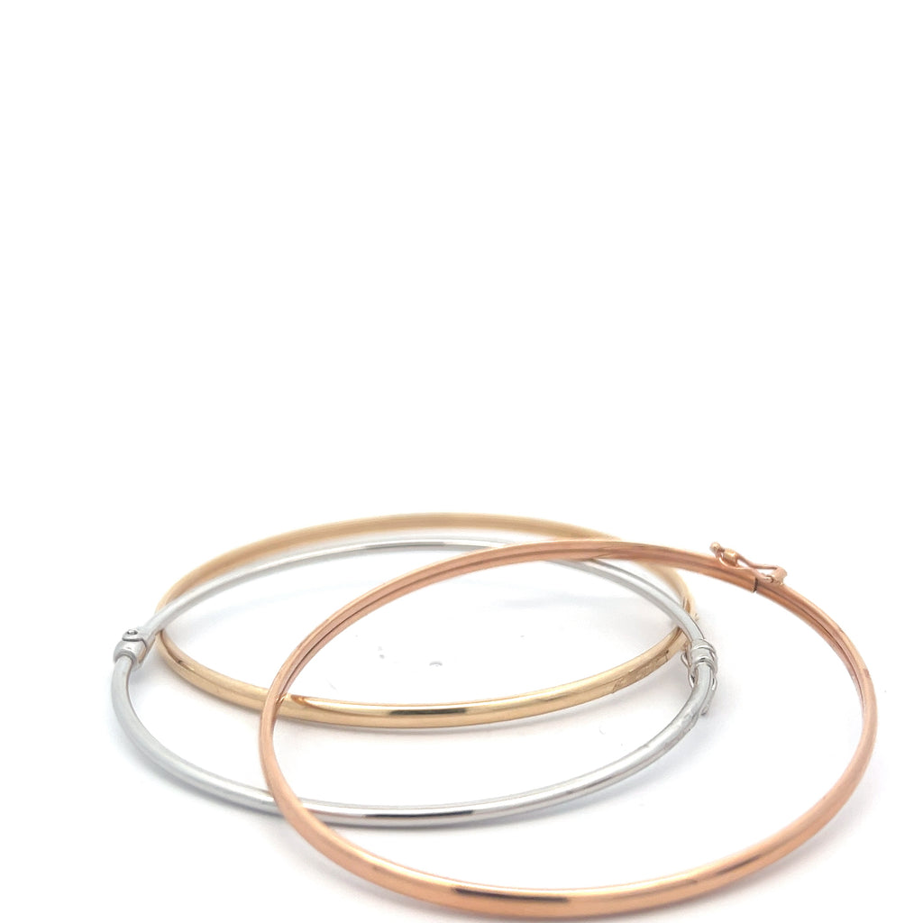 14k Tri-Color (3) Bangle Bracelet 10 Gram