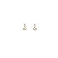 14k Yellow Gold .20ct G SI1 Round Diamond Swirl Stud Earrings