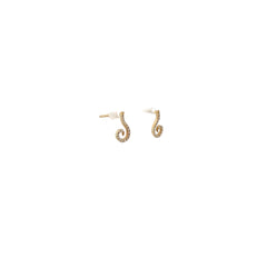 14k Yellow Gold .20ct G SI1 Round Diamond Swirl Stud Earrings