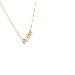 14k Yellow Gold .75ct H SI1 Multi Shaped Oval, Princess Shape, Marquise, Emerald and Heart Diamond Necklace