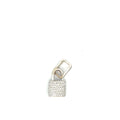 18k White Gold 1.00ct G VS2 Round Diamond Lock Pendant 1"x 1/2"