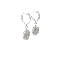 14k White Gold .50ct H SI2 Round Diamond Multi Circle Dangle diamond Earrings