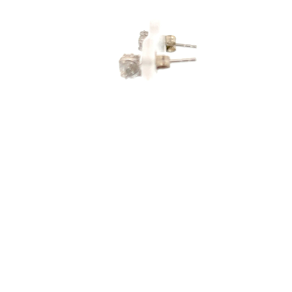 14k White Gold .35ct H I1 Round Diamond with a Under Halo .15ct Round Diamond Stud Earrings