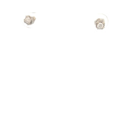14k White Gold .35ct H I1 Round Diamond with a Under Halo .15ct Round Diamond Stud Earrings