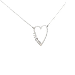 14K WHITE GOLD HEART NECKLACE