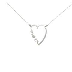 14K WHITE GOLD HEART NECKLACE