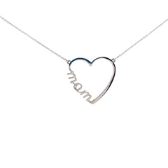 14K WHITE GOLD HEART NECKLACE