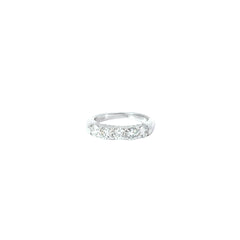 14k white gold 1.00ct F SI1  (5) diamond shared prong wedding ring