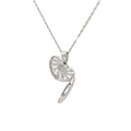 18k White Gold .75ct E VS2 Round Diamond Heart Locket with Swirl Open Work 9 gram with 14k White Gold Wheat Chain 3.8 gram