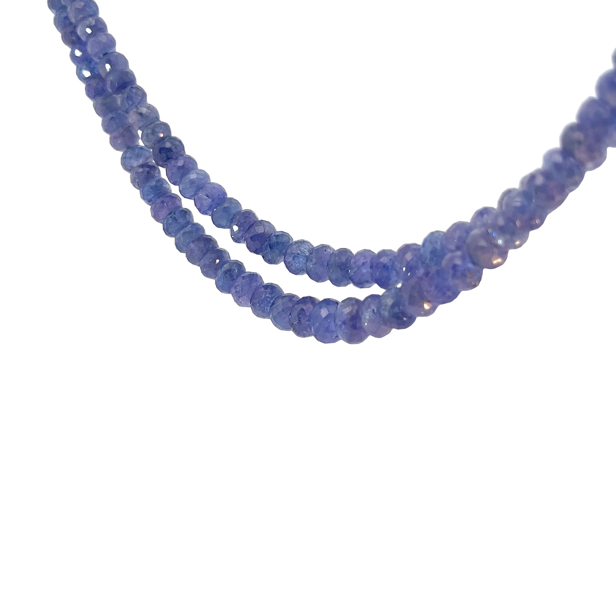 14k Yellow Gold 2.50CT Tanzanite Broil Bead Necklace