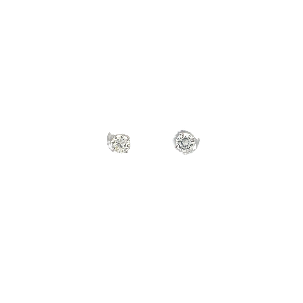 14k White Gold .90CT J VS2 Round Diamond Stud Earrings