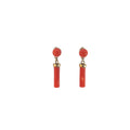 14K VINTAGE DANGLE/DROP CORAL EARRINGS
