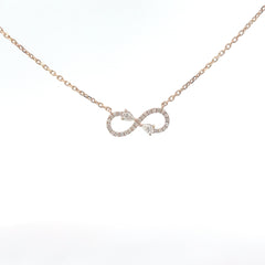 14k Rose Gold .25ct G VS2 Round Diamond Infinity Necklace