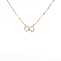 14k Rose Gold .25ct G VS2 Round Diamond Infinity Necklace