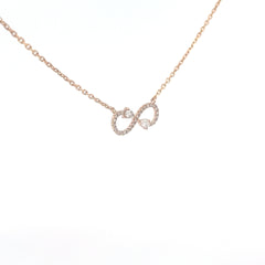 14k Rose Gold .25ct G VS2 Round Diamond Infinity Necklace