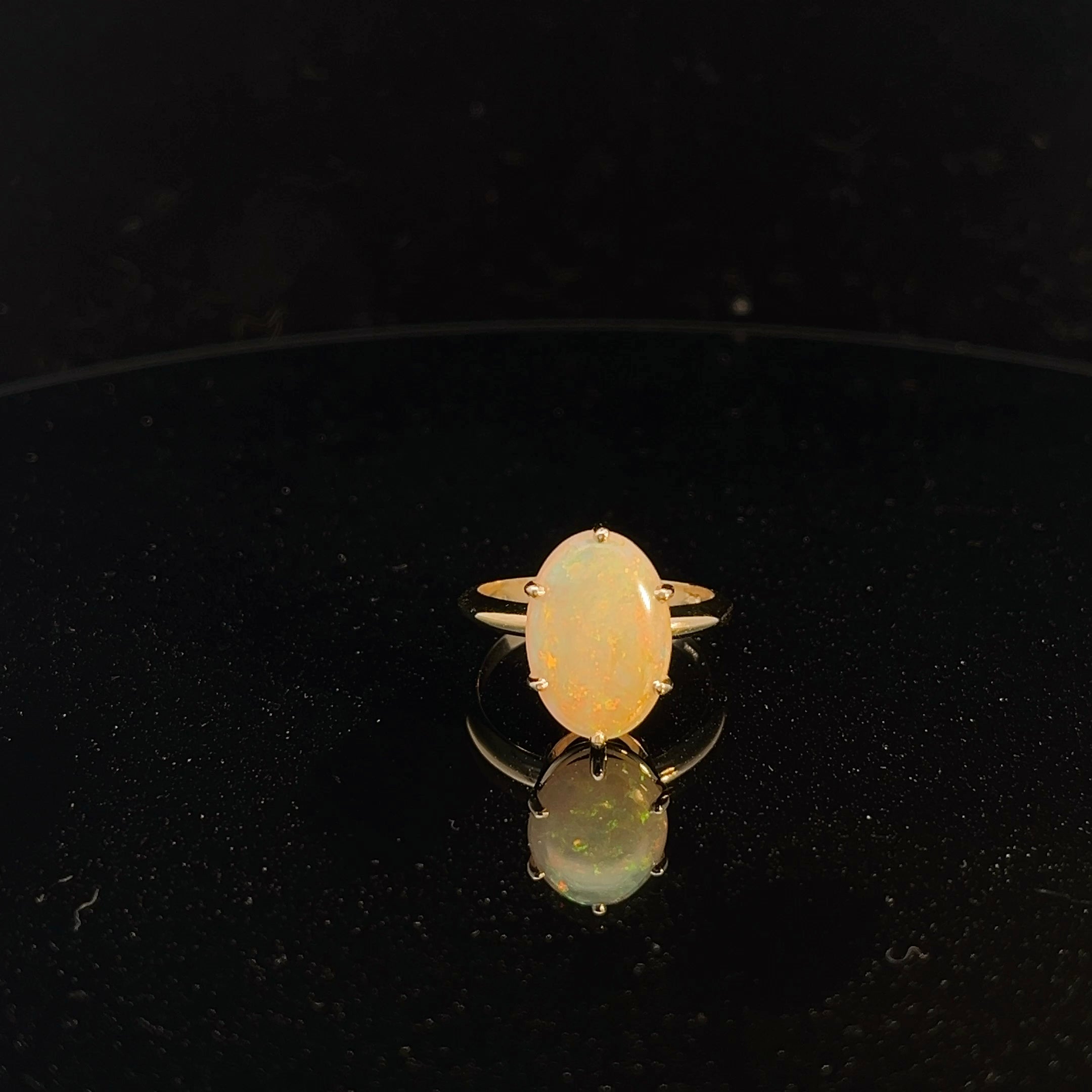 14k Yellow Gold 5.35ct Oval Opal Ring