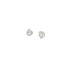 14k White Gold 3.06ct G I1 Round Diamond 3 Prong Martini Stud Earrings