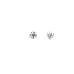 14k White Gold 3.06ct G I1 Round Diamond 3 Prong Martini Stud Earrings