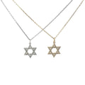 14k White and Yellow Gold .35ct H SI1 Round Diamond Star of David Pendant