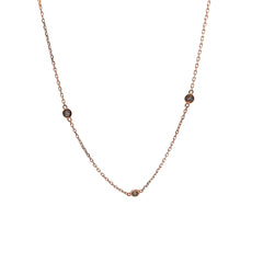 14k Rose Gold .50ct G SI1 Round  Diamonds by the Yard Necklace