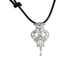 14k White Gold .50ct G SI1 Rose Cut Round Diamond Vintage Necklace 24"inch