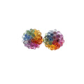 18k White Gold Multi Colored Sapphire Stud Earrings