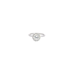 14K WHITE GOLD .83CT G SI1 / .17CT G VS2 HALO ENGAGEMENT RING CERTIFIED BY GIA #2225160368