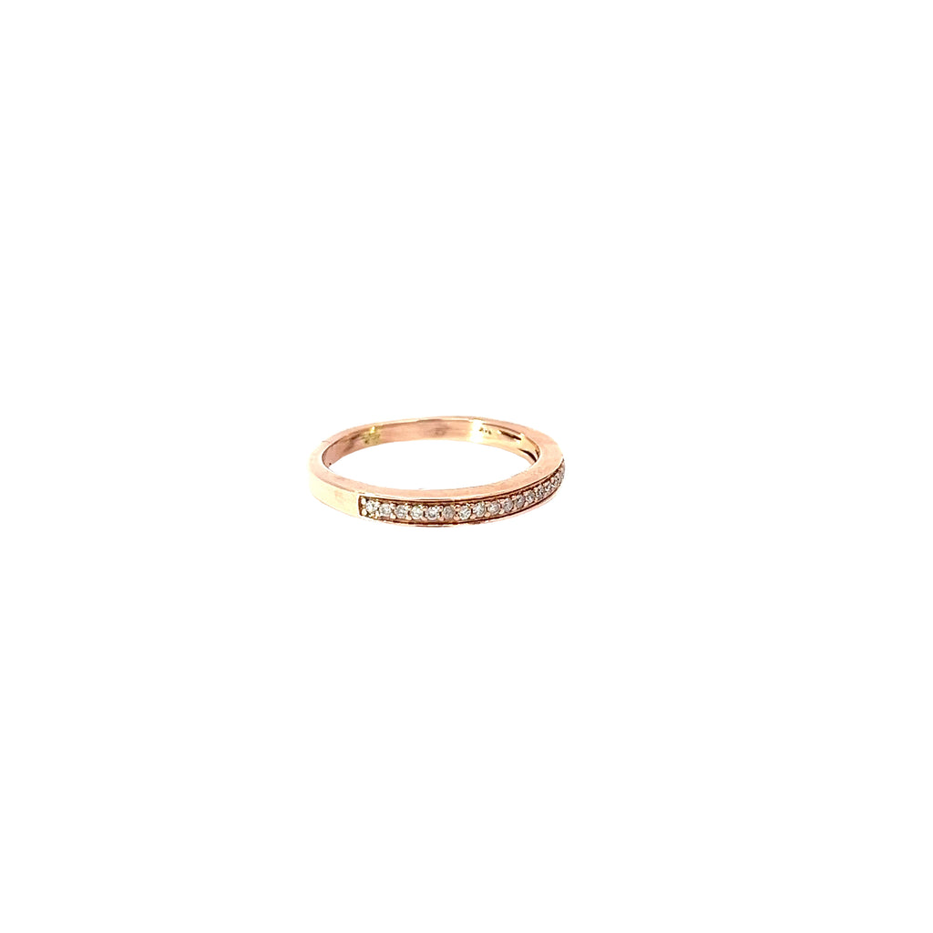 14k Rose Gold .25ct H SI1 Round Diamond Band Size 7 1/2