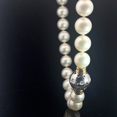 18k White Gold 1.00ct F VS2 Round Diamond Pearl South Sea Pearl 13mm 13 1/2 18"inch Necklace