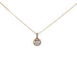 Ladies 14k yellow gold diamond cluster necklace