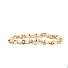 18k Two Tone 25.00 Gram Italian Link Bracelet