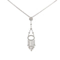 18k White gold 1.17ct F VS2 Round Diamond Dangle Chandelier Style  Necklace