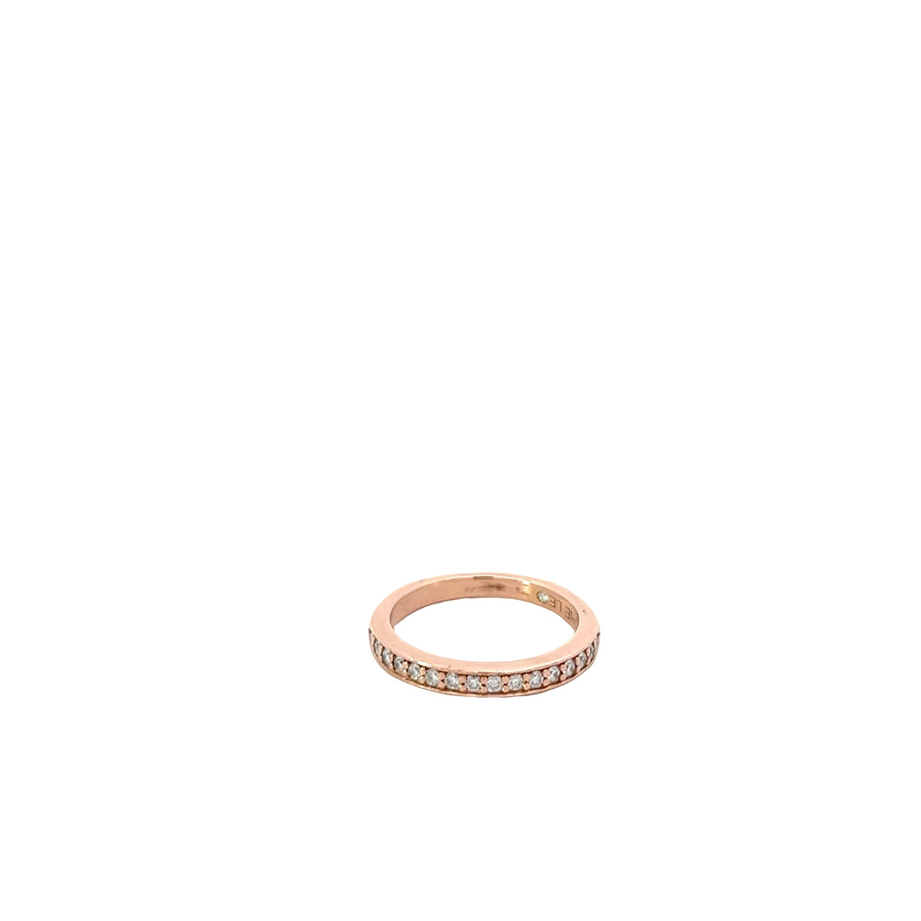 14k Rose Gold .25ct G VS2 Round Diamond Stackable Band