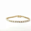 14k Yellow Gold 8.43ct H VS2 East / West Emerald Cut Diamond Tennis Bracelet