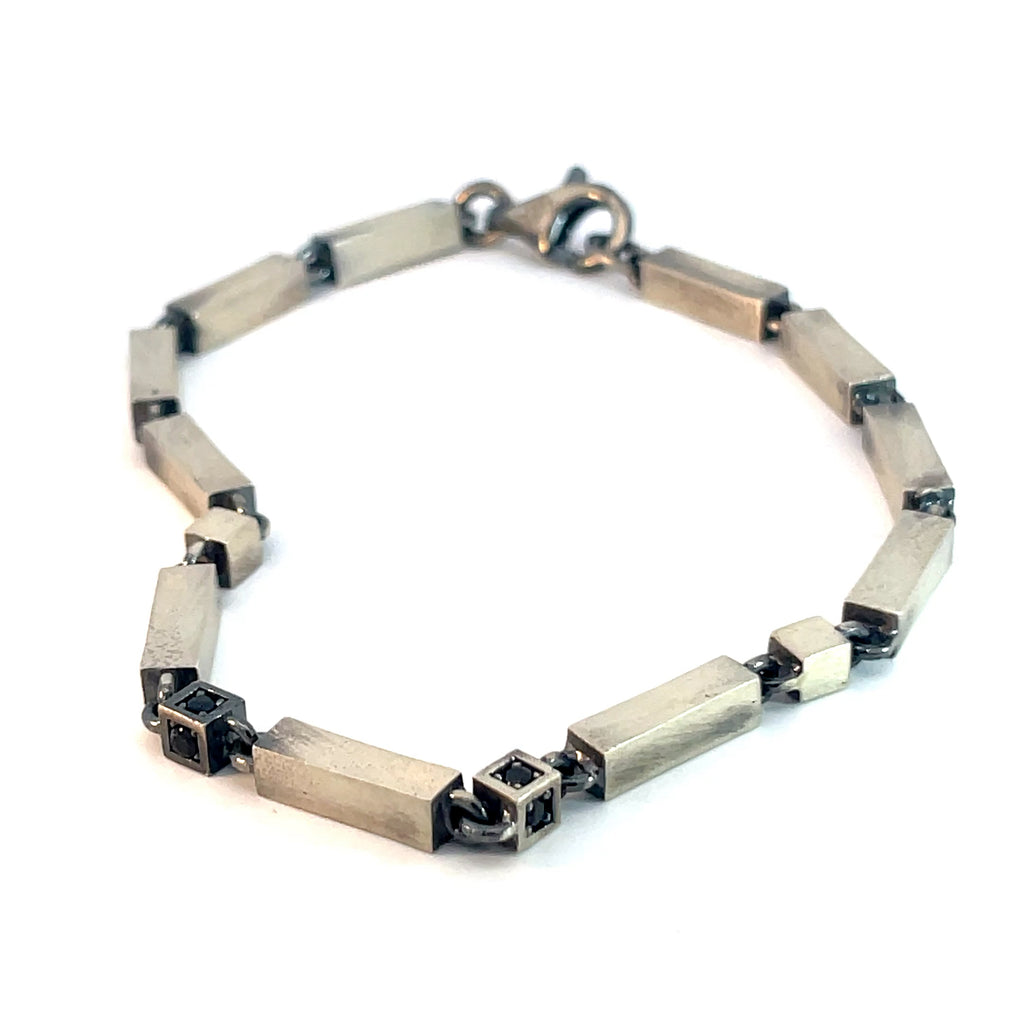 Sterling Silver 19.5 Gram with Black Onyx Men's Bracelet