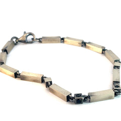 Sterling Silver 19.5 Gram with Black Onyx Men's Bracelet