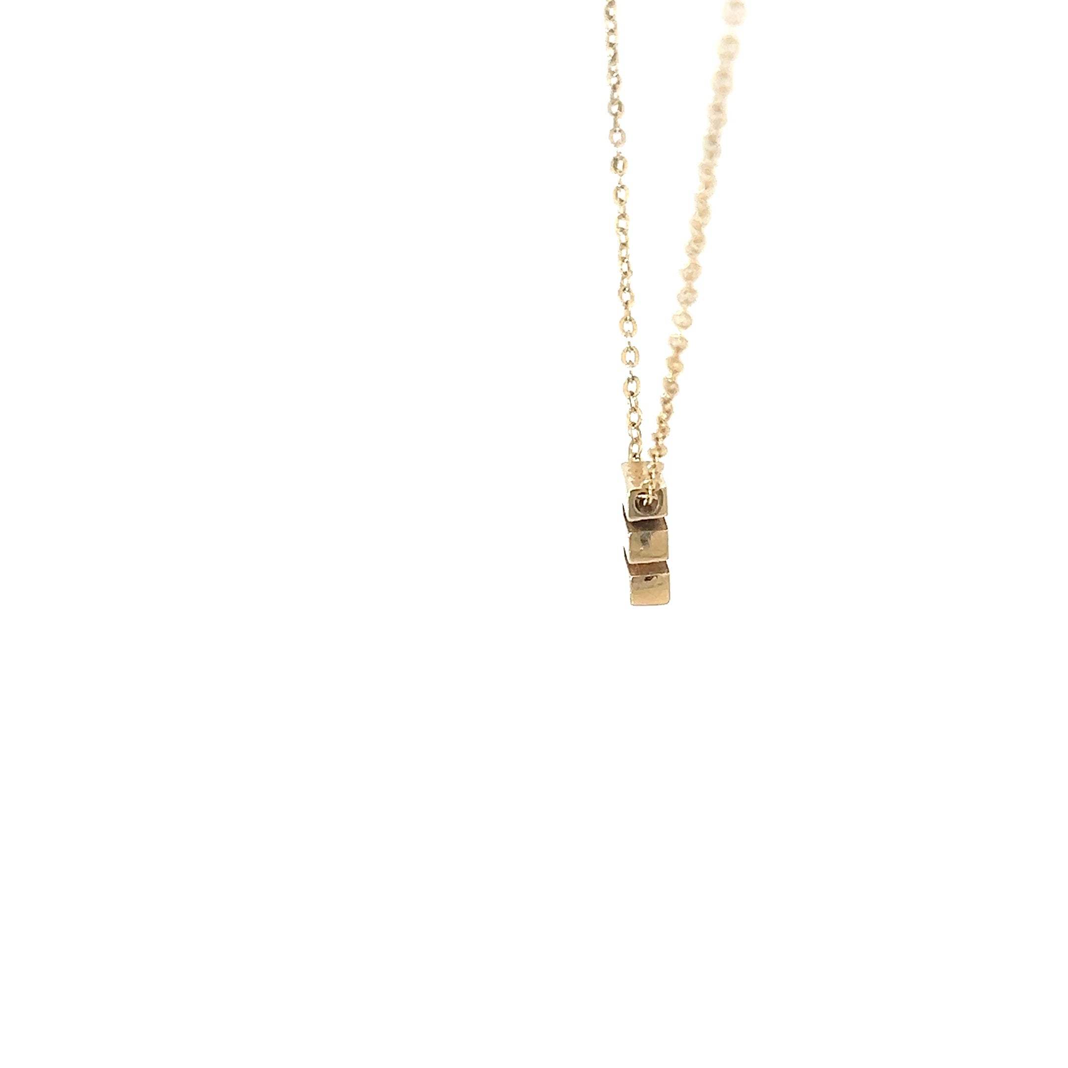14k Yellow Gold Initial E Pendant with Necklace