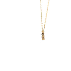 14k Yellow Gold Initial E Pendant with Necklace