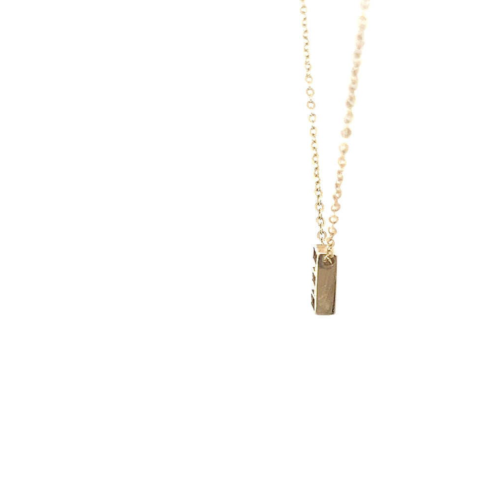 14k Yellow Gold Initial E Pendant with Necklace