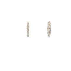 14k White Gold .10ct G SI1 Round Diamond Small Baby Huggies Earrings