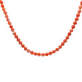 14k Yellow Gold Salmon and Pink Coral Beaded Necklace 5mm
