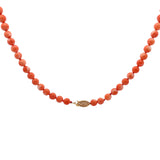 14k yellow gold Salmon and Pink Coral Beaded necklace