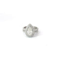 Platinum 1.53ct H VS2 Pear Shape Diamond/2.00ct E VS2 Micro Double Halo and Matching Wedding Bands Certified By GIA #6291807197