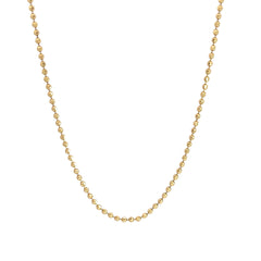 14k Yellow Gold 2mm Beaded Chain 8.30 Gram 26"inch