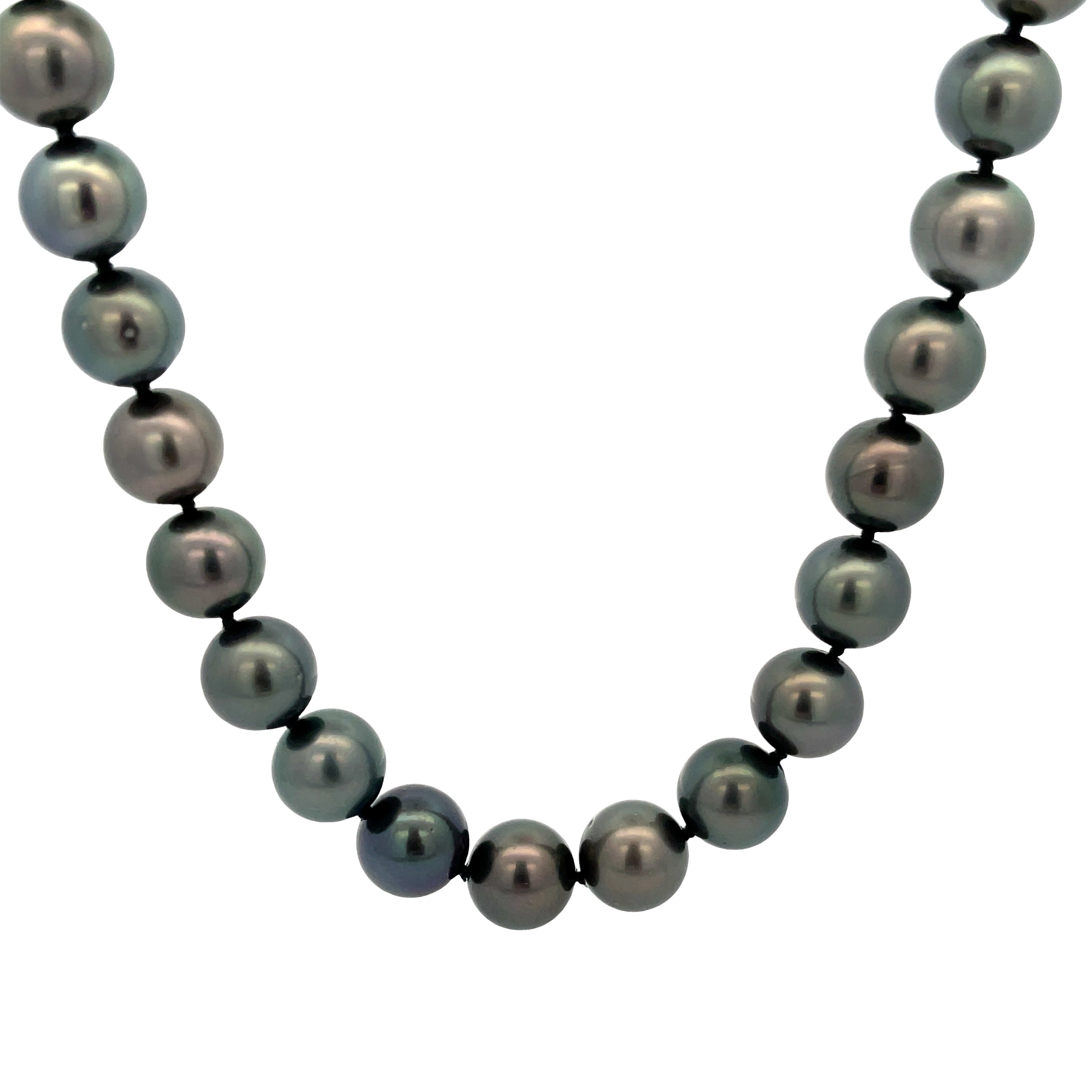 18k White Gold Tahitian Pearls 10mm Necklace