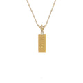 14k Yellow Gold Chain / 24k Yellow Gold Solid Gold Bar with .05ct G SI1 Round Diamond Pendant