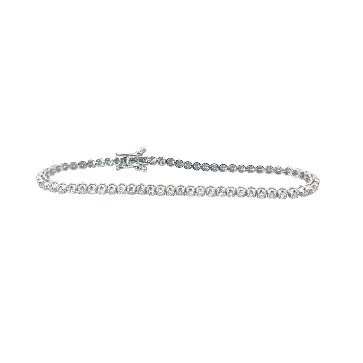 14k white gold 3.00ct G VS2 Round diamond tennis bracelet