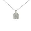 14k white gold 1.10ct G VS2 Round Diamond Cluster Necklace