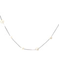 14k White Gold 6.5mm (11) Pearls 16" inch 1.5 Section on 1mm Necklace