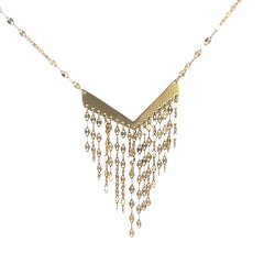 14k Yellow Gold V Shaped Necklace 18" inch